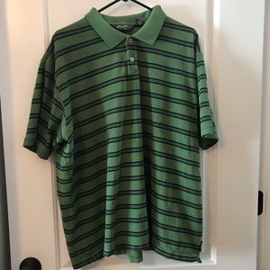 Eddie Bauer Men’s XXL Green Striped Polo Shirt